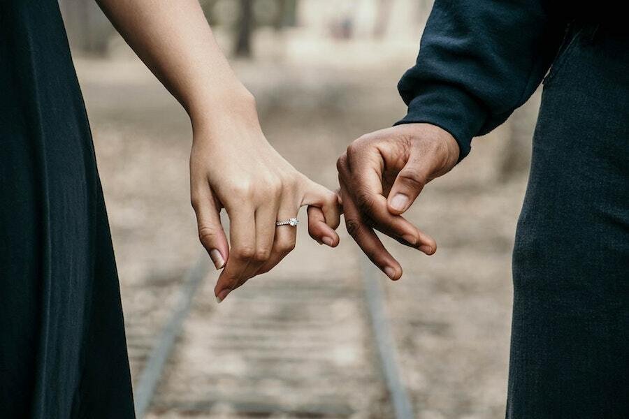 first love, couple holding hands